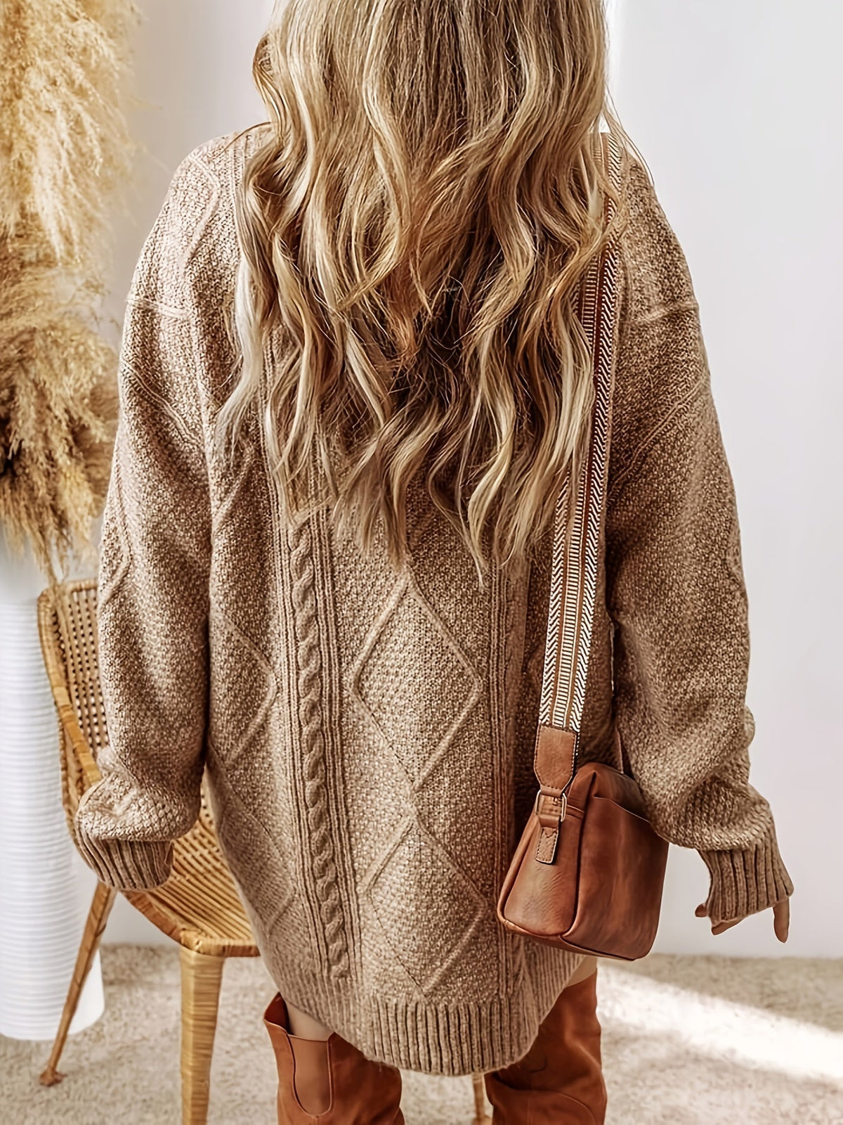 Pullover Damen mit Oversized Schnitt und strukturiertem Muster - J&B - 6 - Jasminaboutique.com