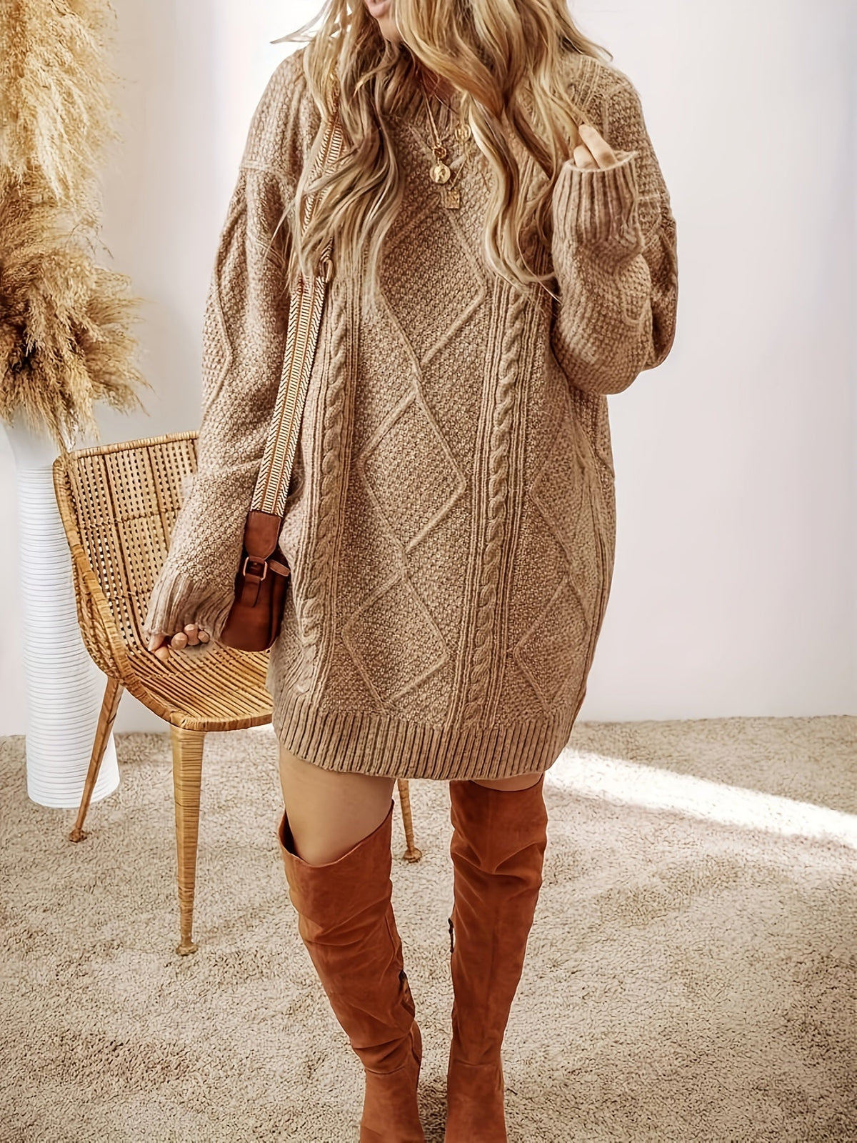 Pullover Damen mit Oversized Schnitt und strukturiertem Muster - J&B - 7 - Jasminaboutique.com