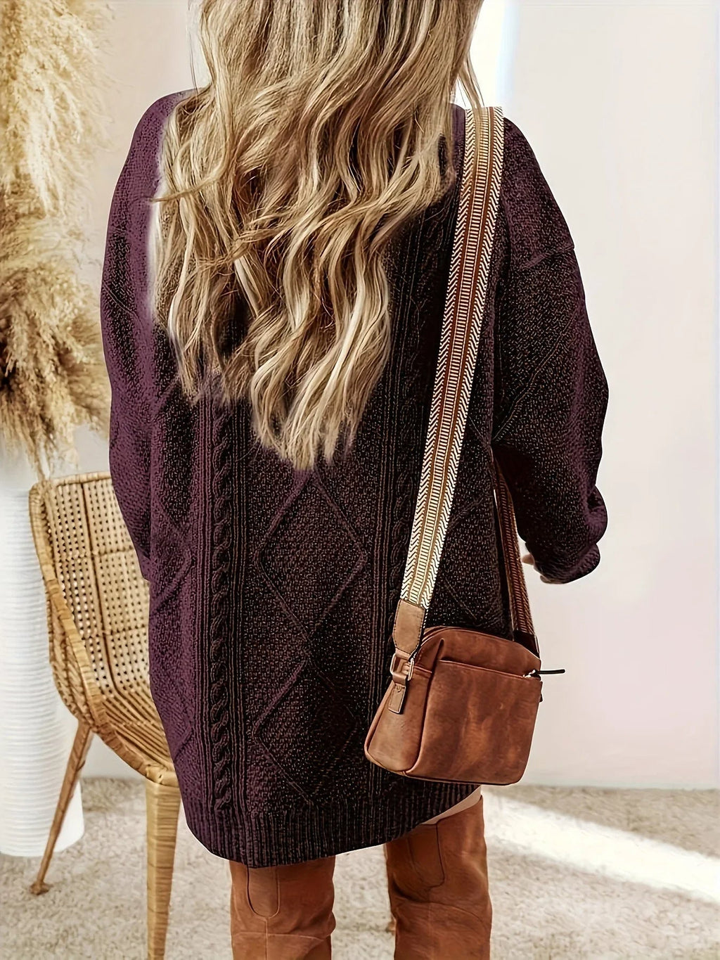 Pullover Damen mit Oversized Schnitt und strukturiertem Muster - J&B - 8 - Jasminaboutique.com