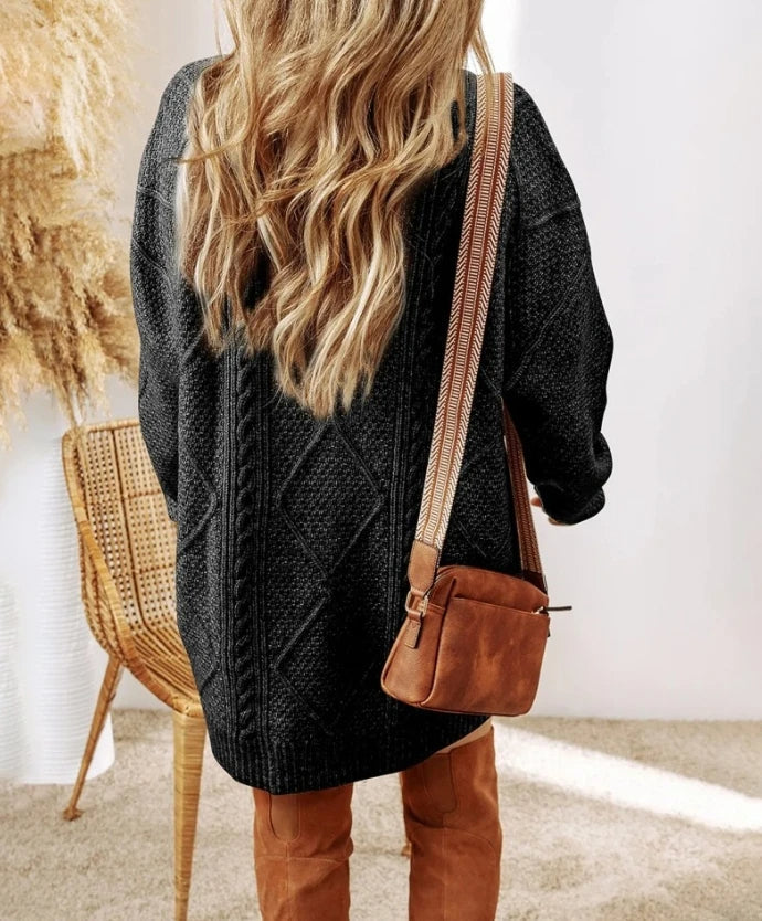 Pullover Damen mit Oversized Schnitt und strukturiertem Muster - J&B - 11 - Jasminaboutique.com