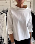 Bluse Damen mit weitem Kragen und 3/4-Ärmeln - J&B - 1 - Jasminaboutique.com