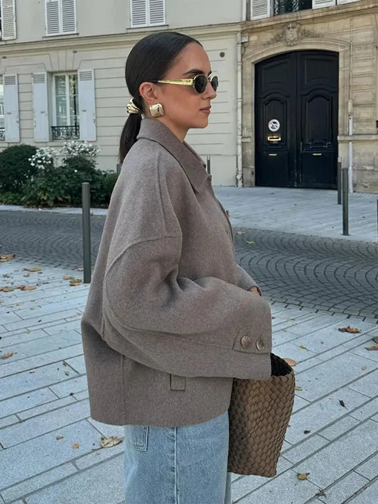 Jacke Damen mit klassischem Kragen und Knopfverschluss - J&B - 4 - Jasminaboutique.com