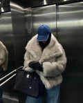 Faux Fur Jacke Damen mit weitem Kragen - J&B - 1 - Jasminaboutique.com
