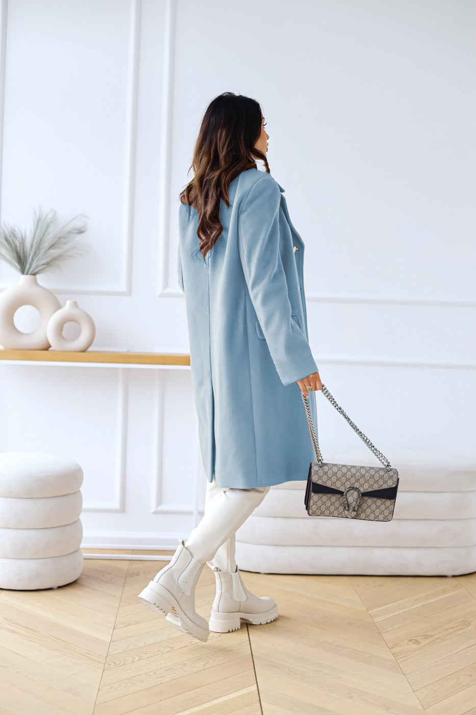 Damen Mantel mit doppelter Knopfleiste und eleganten Details - J&B - 7 - Jasminaboutique.com