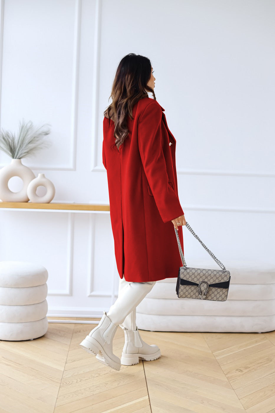Damen Mantel mit doppelter Knopfleiste und eleganten Details - J&B - 9 - Jasminaboutique.com