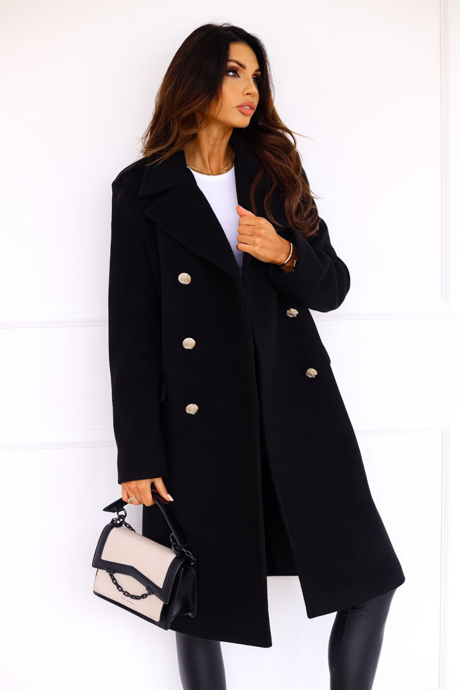 Damen Mantel mit doppelter Knopfleiste und eleganten Details - J&B - 11 - Jasminaboutique.com