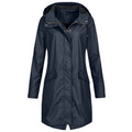 Damen Regenmantel mit Kapuze und Druckknopfverschluss - J&B - 1 - Jasminaboutique.com