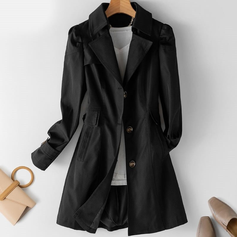 Trenchcoat Damen mit Reverskragen und Knopfverschluss - J&B - 2 - Jasminaboutique.com