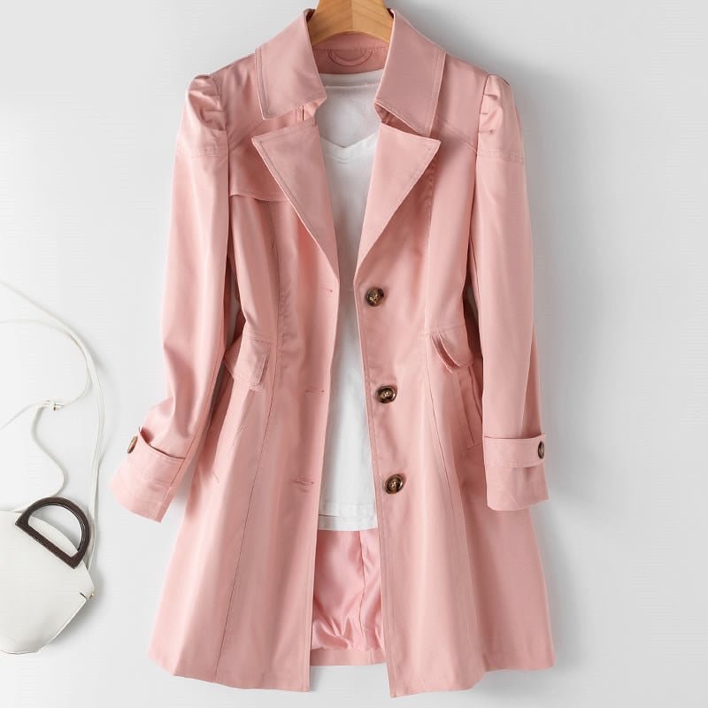 Trenchcoat Damen mit Reverskragen und Knopfverschluss - J&B - 4 - Jasminaboutique.com