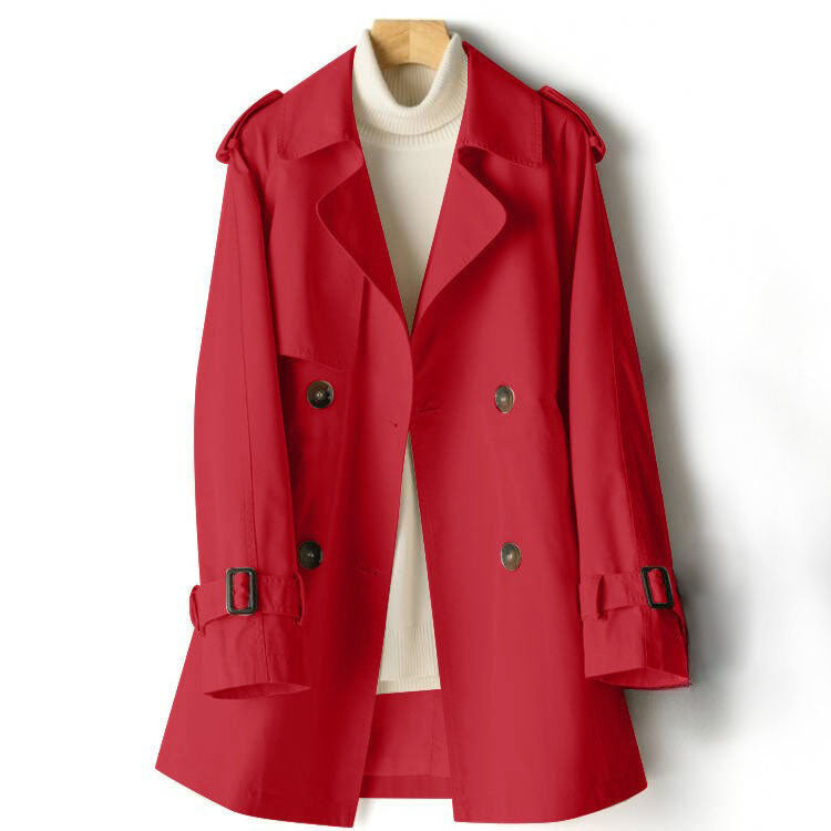 Trenchcoat Damen mit doppelter Knopfleiste und verstellbarem Bund - J&B - 5 - Jasminaboutique.com