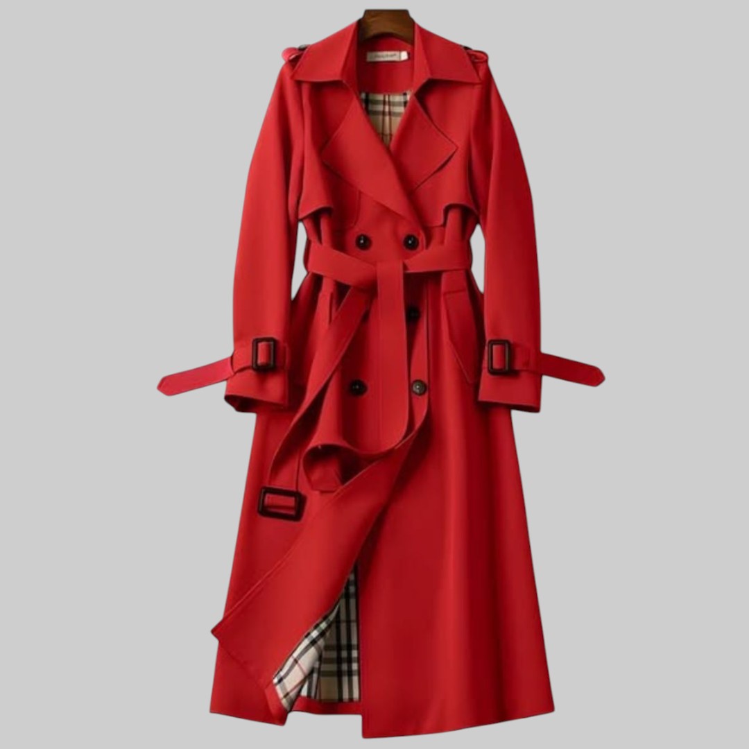Trench Coat Damen mit tailliertem Schnitt und eleganten Details - J&B - 2 - Jasminaboutique.com