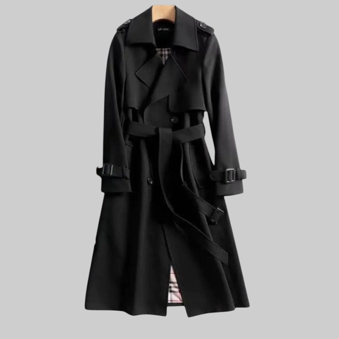 Trench Coat Damen mit tailliertem Schnitt und eleganten Details - J&B - 4 - Jasminaboutique.com