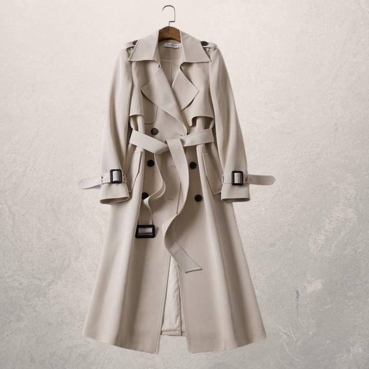 Trench Coat Damen mit tailliertem Schnitt und eleganten Details - J&B - 6 - Jasminaboutique.com