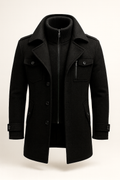 Herren Wintermantel mit strukturiertem Schnitt und Schulterepauletten - J&B - 1 - Jasminaboutique.com