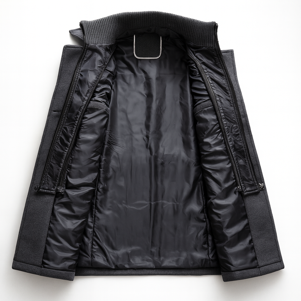 Herren Wintermantel mit strukturiertem Schnitt und Schulterepauletten - J&B - 6 - Jasminaboutique.com