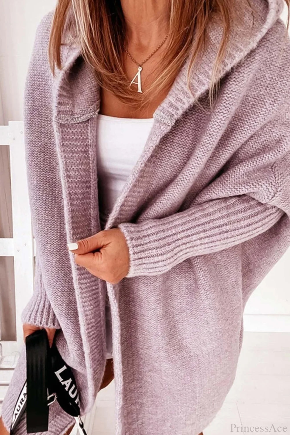Cardigan Damen mit Kapuze und weitem Schnitt - J&B - 8 - Jasminaboutique.com