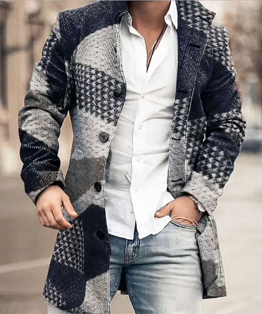 Herren Mantel mit Stehkragen und klassischem Schnitt - J&B - 2 - Jasminaboutique.com