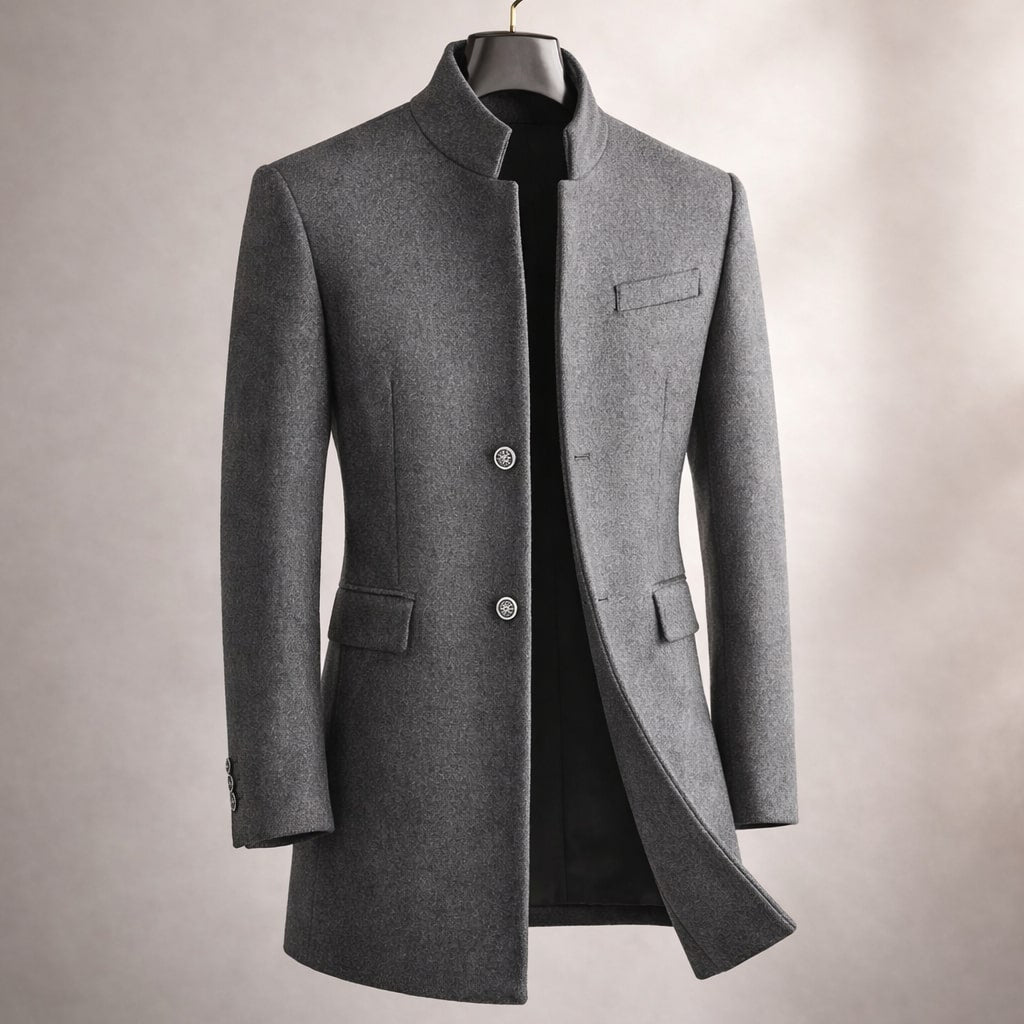 Herren Wintermantel Eleganter Schnitt mit Stehkragen - J&B - 3 - Jasminaboutique.com