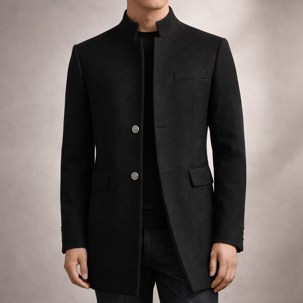 Herren Wintermantel Eleganter Schnitt mit Stehkragen - J&B - 6 - Jasminaboutique.com