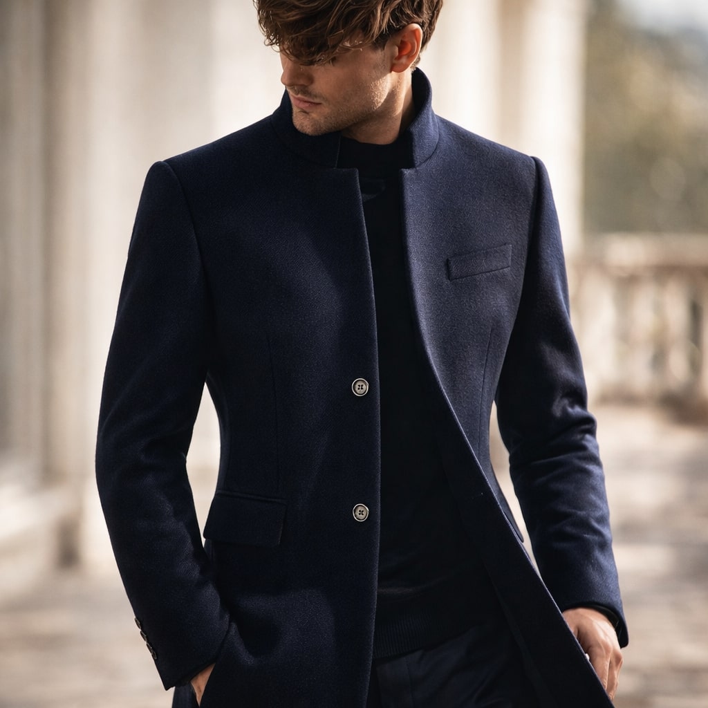 Herren Wintermantel Eleganter Schnitt mit Stehkragen - J&B - 9 - Jasminaboutique.com