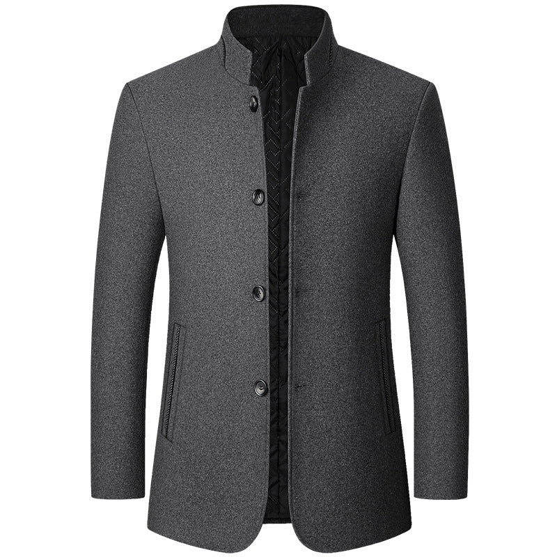 Herren Mantel mit Stehkragen und Ein-Knopf-Verschluss - J&B - 1 - Jasminaboutique.com