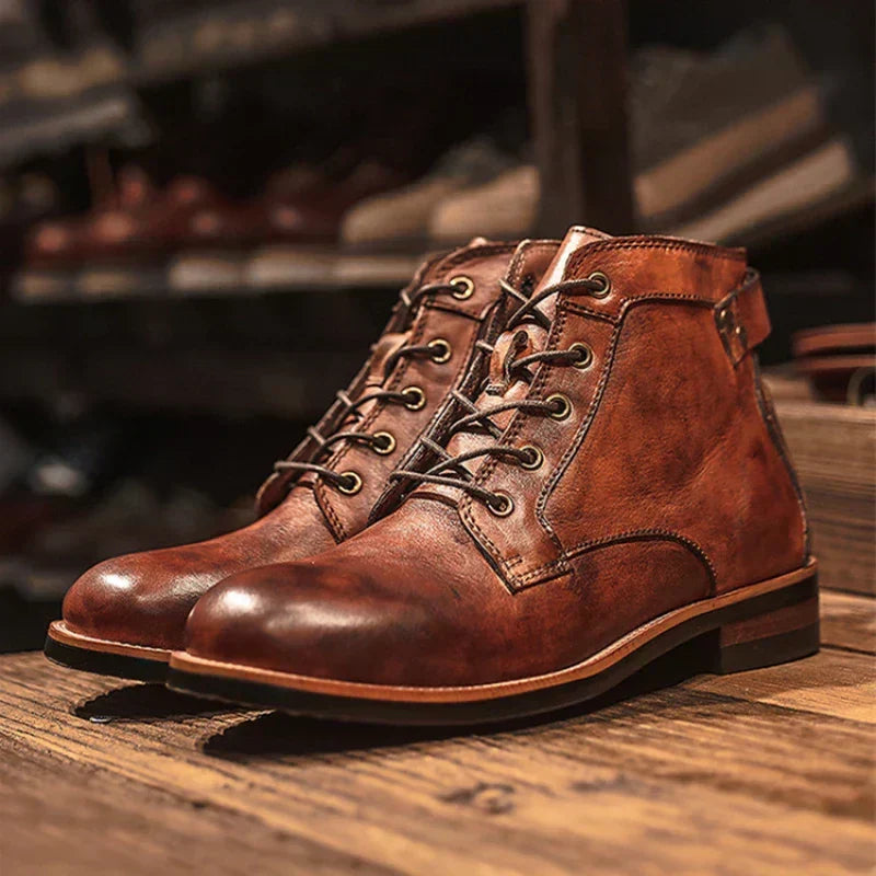 Herren Vintage Stiefel Robuste Schnürung - J&B - 1 - Jasminaboutique.com