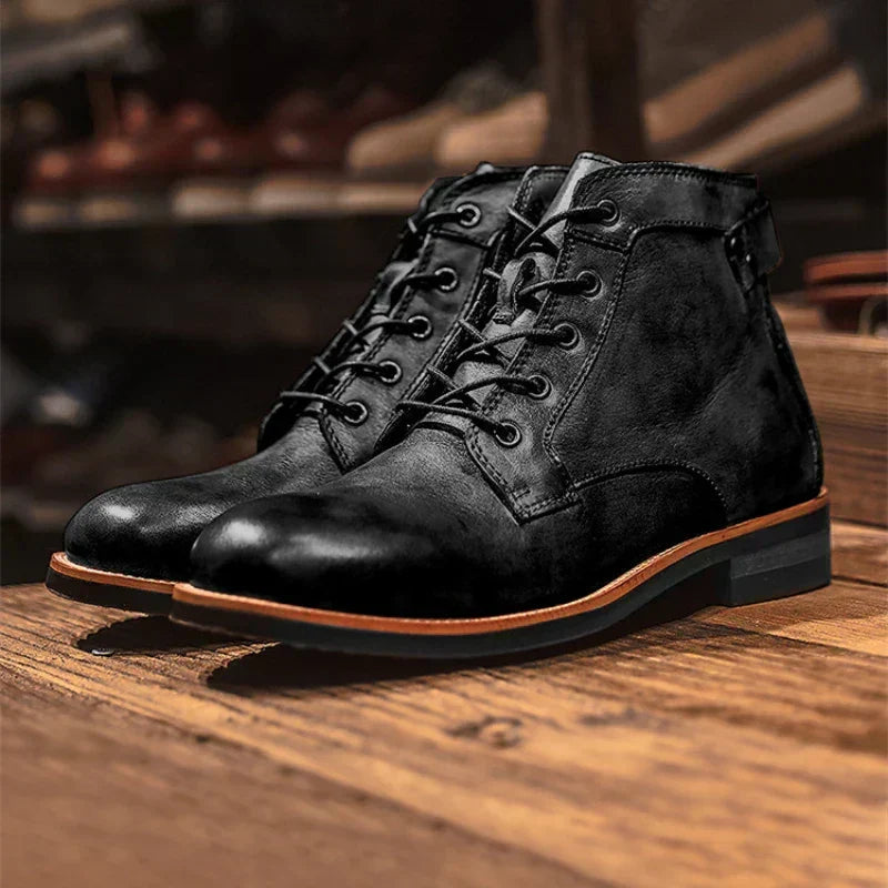 Herren Vintage Stiefel Robuste Schnürung - J&B - 2 - Jasminaboutique.com