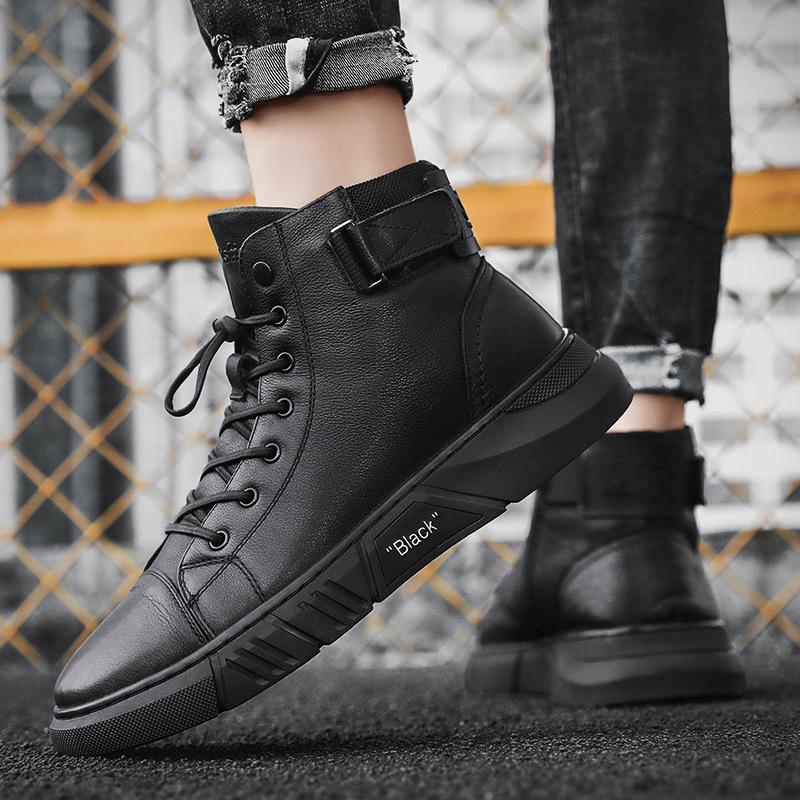 Herren High-Top Sneakers mit Schnürung und markantem Design - J&B - 2 - Jasminaboutique.com