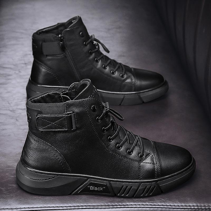 Herren High-Top Sneakers mit Schnürung und markantem Design - J&B - 3 - Jasminaboutique.com