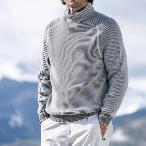 Pullover Herren mit hohem Kragen und strukturiertem Design - J&B - 1 - Jasminaboutique.com