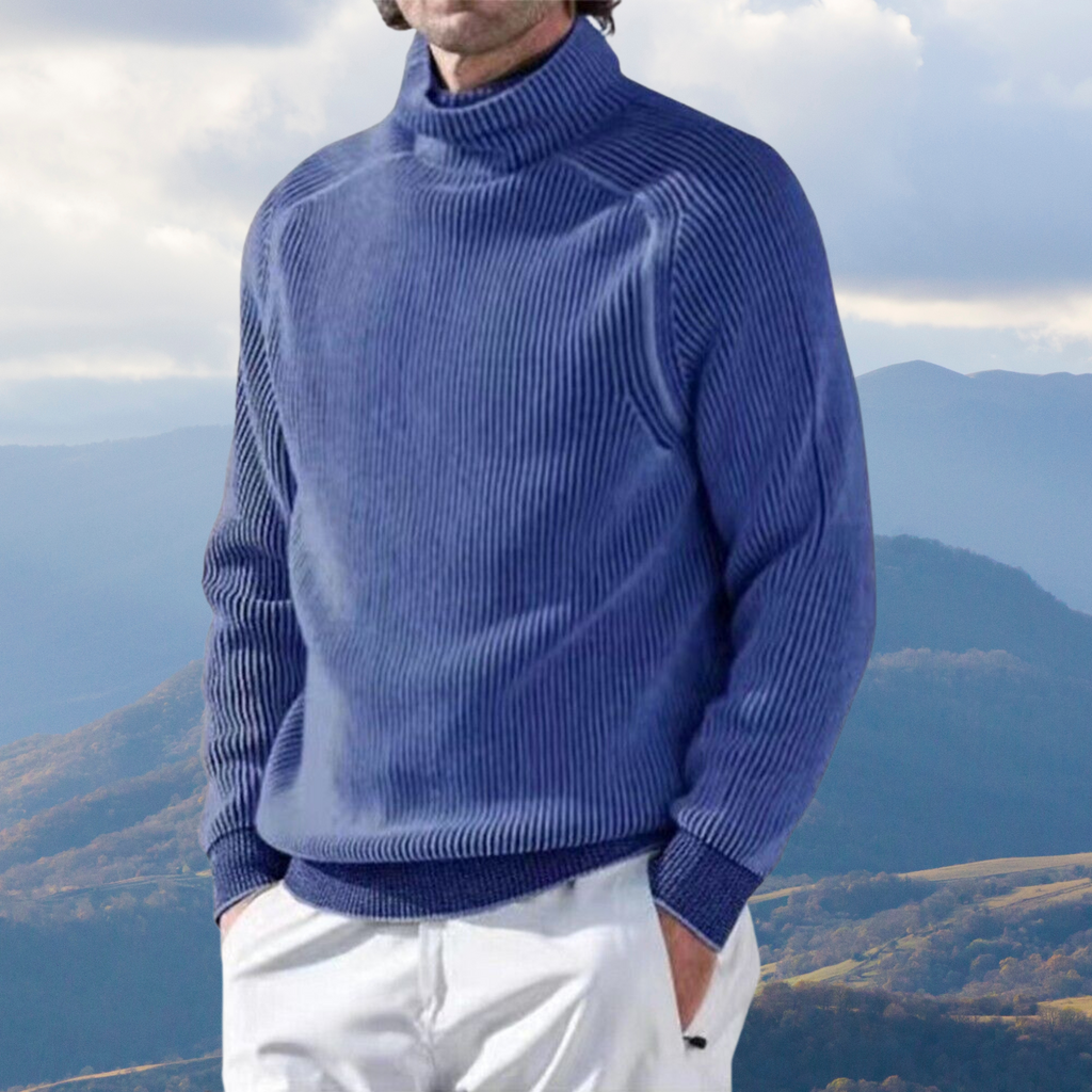Pullover Herren mit hohem Kragen und strukturiertem Design - J&B - 5 - Jasminaboutique.com