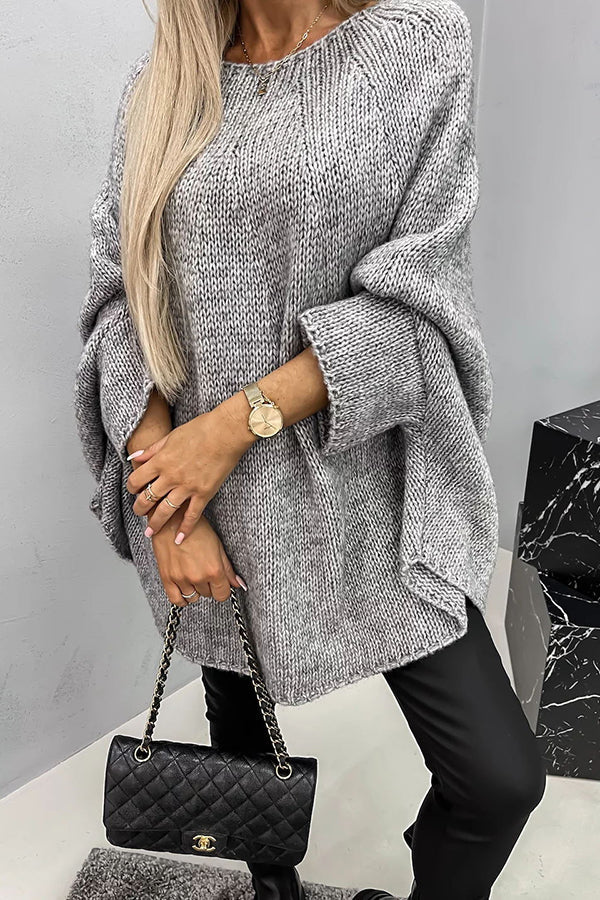 Pullover Damen mit weitem Schnitt und Batwing-Ärmeln - J&B - 2 - Jasminaboutique.com