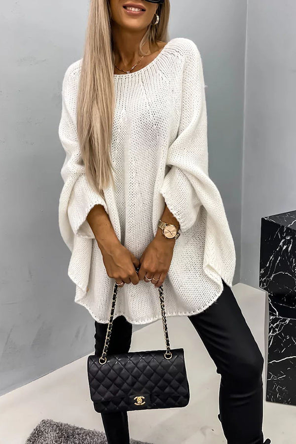 Pullover Damen mit weitem Schnitt und Batwing-Ärmeln - J&B - 3 - Jasminaboutique.com