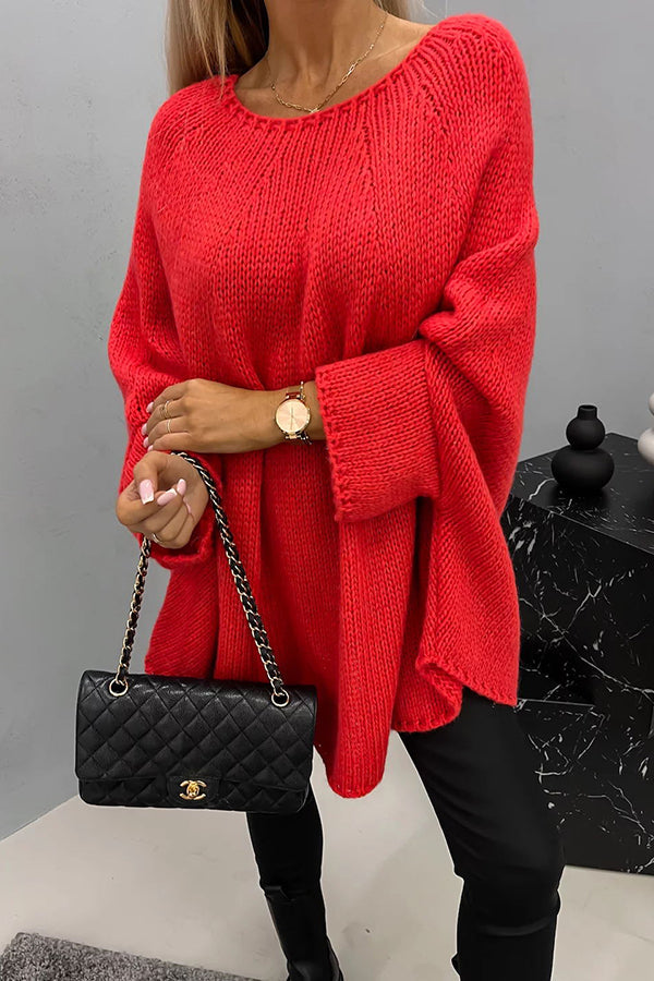 Pullover Damen mit weitem Schnitt und Batwing-Ärmeln - J&B - 5 - Jasminaboutique.com
