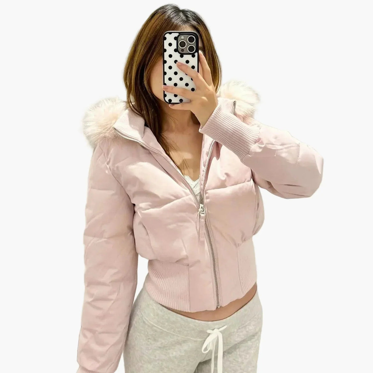 Winterjacke Damen Mit Kapuze und cropped Schnitt - J&B - 1 - Jasminaboutique.com