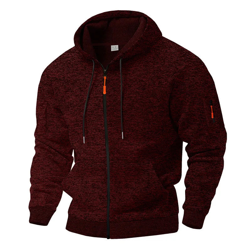 Herren Hoodie mit durchgehendem Reißverschluss und Kapuze - J&B - 2 - Jasminaboutique.com