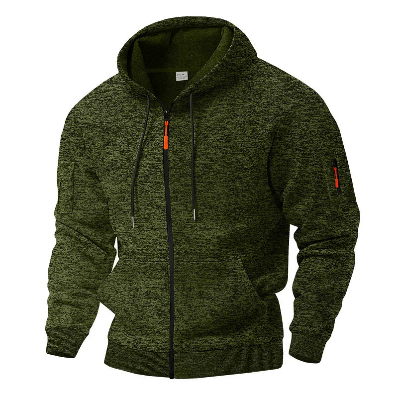 Herren Hoodie mit durchgehendem Reißverschluss und Kapuze - J&B - 4 - Jasminaboutique.com