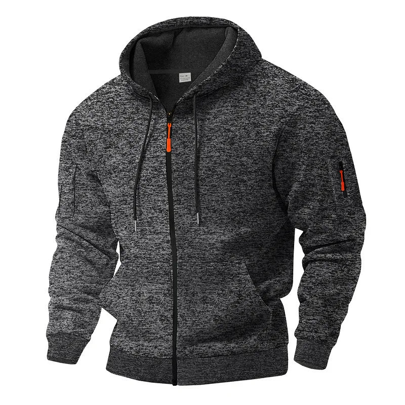 Herren Hoodie mit durchgehendem Reißverschluss und Kapuze - J&B - 5 - Jasminaboutique.com