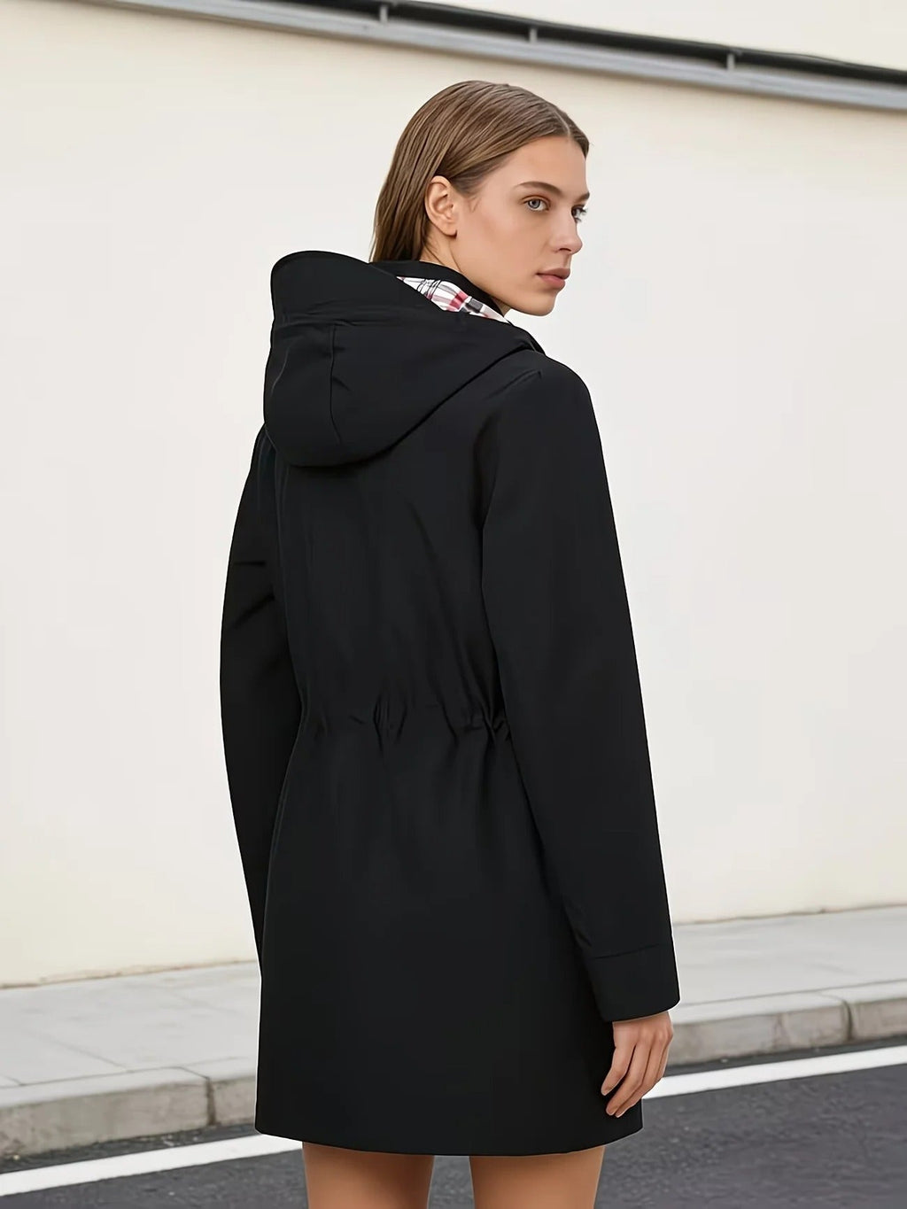 Jacket Damen mit tailliertem Schnitt und abnehmbarer Kapuze - J&B - 2 - Jasminaboutique.com