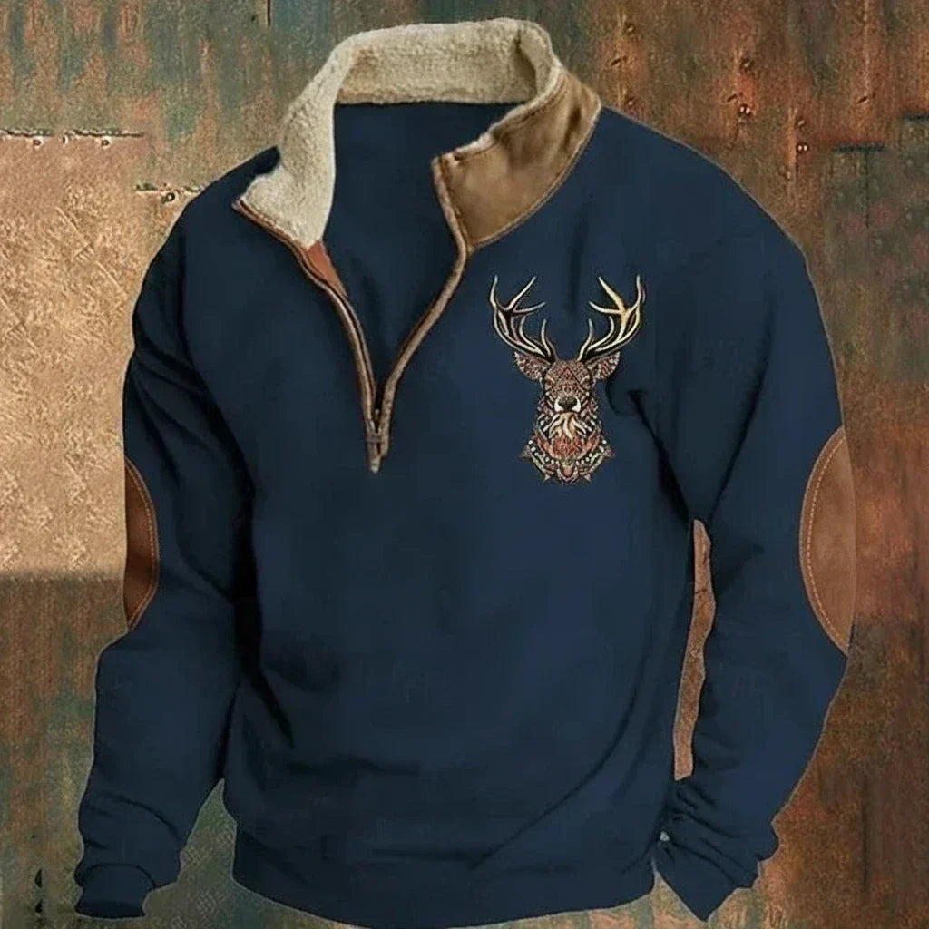 Sweater Herren mit Stehkragen und Tiermotiv - J&B - 3 - Jasminaboutique.com