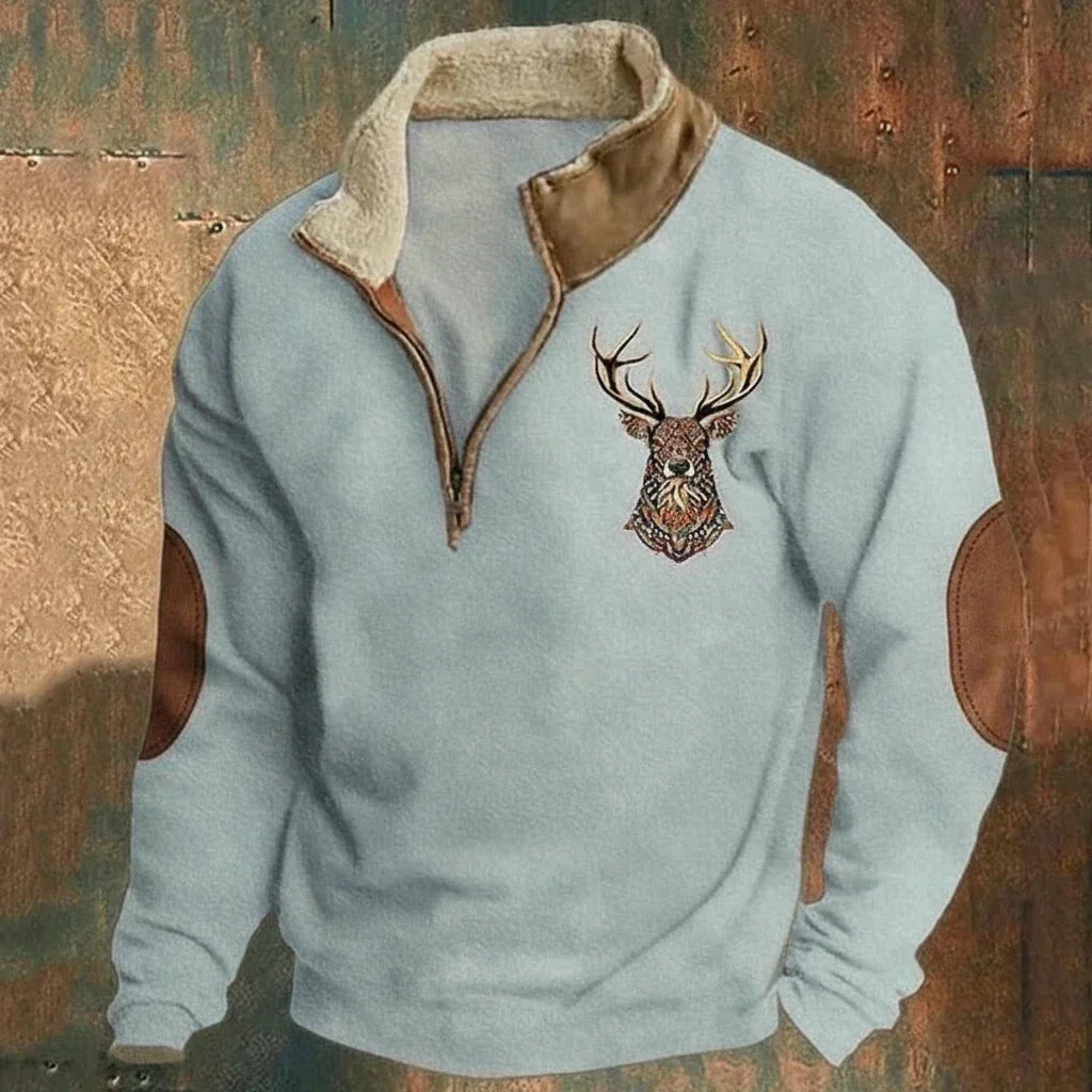 Sweater Herren mit Stehkragen und Tiermotiv - J&B - 4 - Jasminaboutique.com