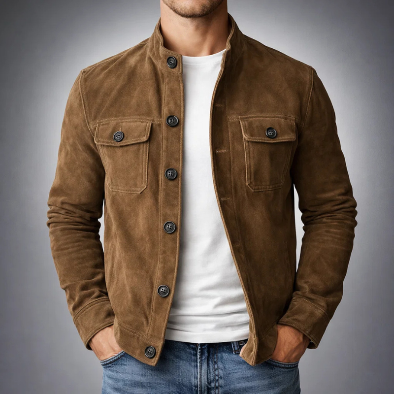Jacke Herren mit strukturiertem Schnitt und praktischen Taschen - J&B - 2 - Jasminaboutique.com