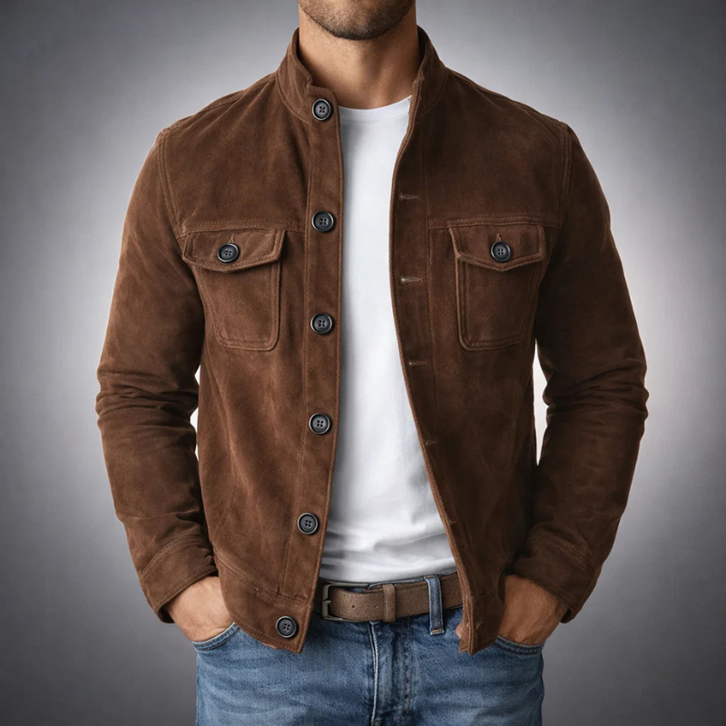 Jacke Herren mit strukturiertem Schnitt und praktischen Taschen - J&B - 3 - Jasminaboutique.com
