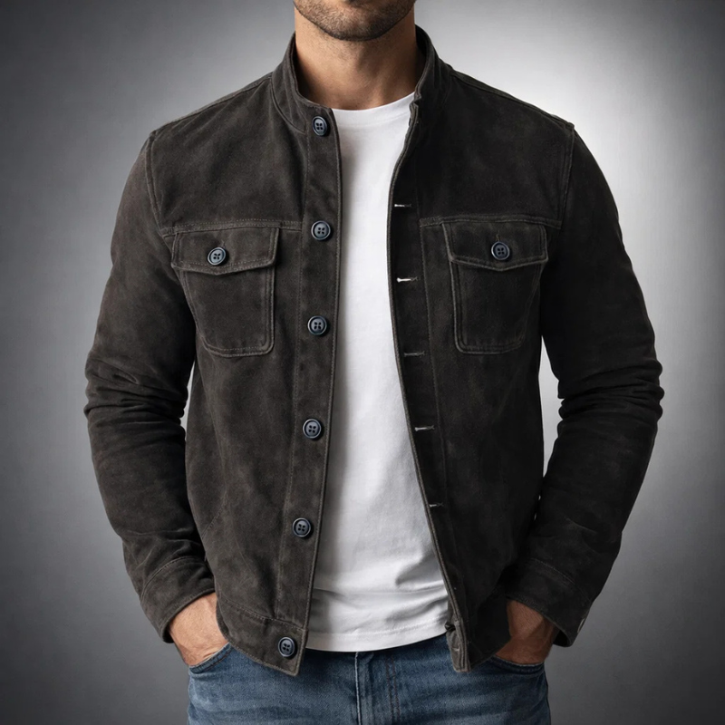 Jacke Herren mit strukturiertem Schnitt und praktischen Taschen - J&B - 4 - Jasminaboutique.com