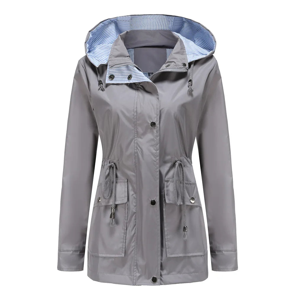 Damen Jacke mit Kapuze und taillierbarem Schnitt - J&B - 1 - Jasminaboutique.com