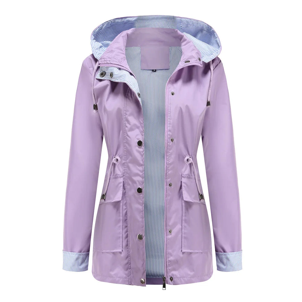 Damen Jacke mit Kapuze und taillierbarem Schnitt - J&B - 4 - Jasminaboutique.com
