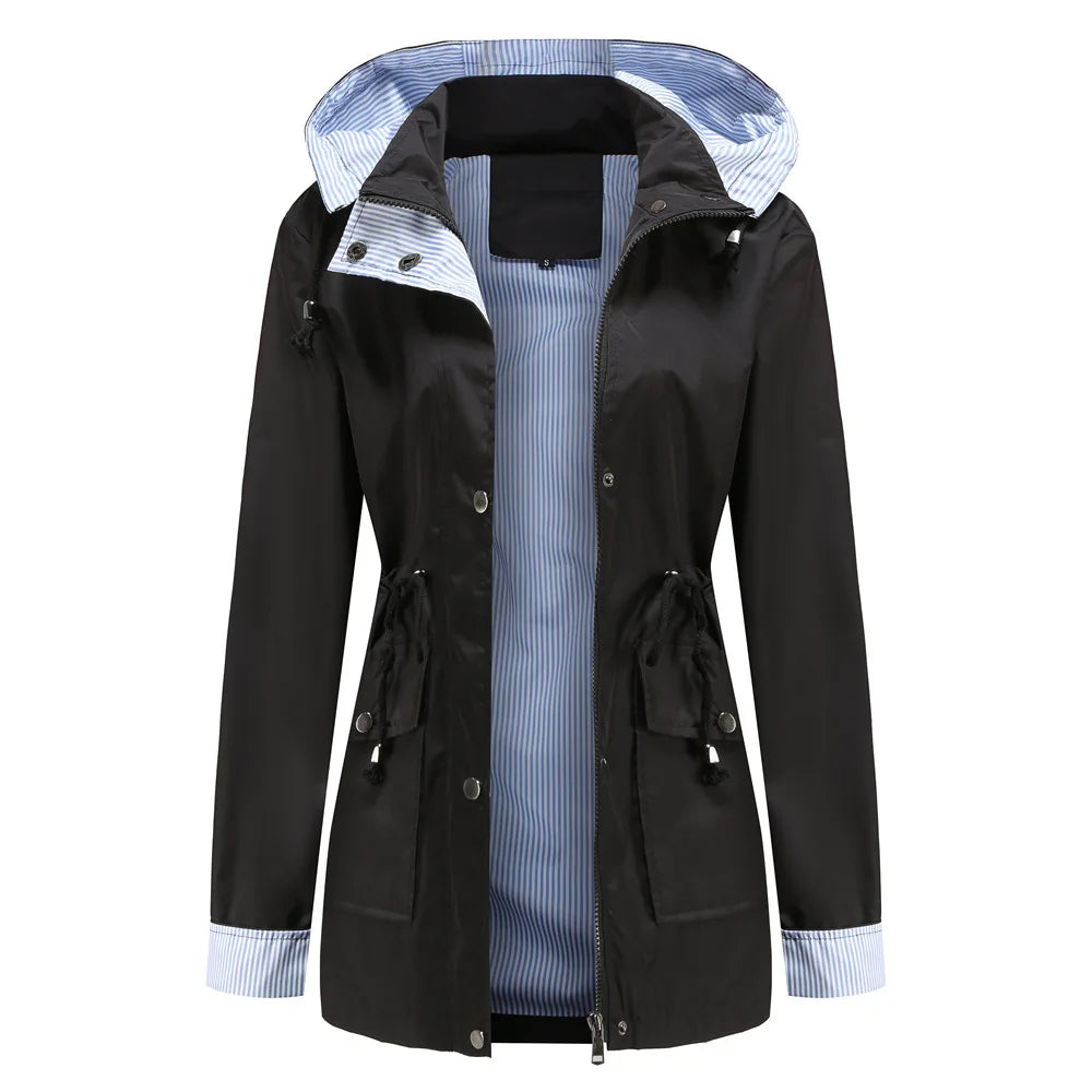 Damen Jacke mit Kapuze und taillierbarem Schnitt - J&B - 8 - Jasminaboutique.com