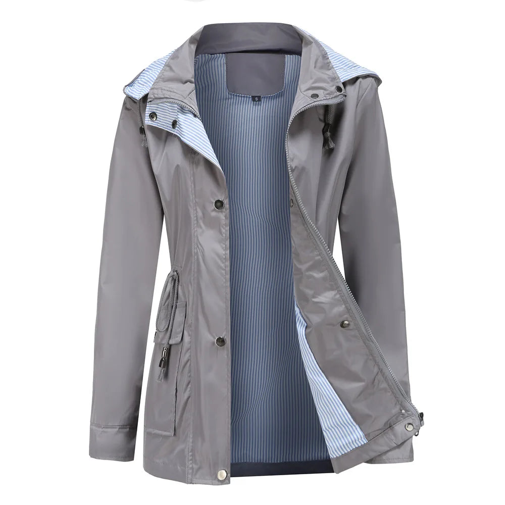Damen Jacke mit Kapuze und taillierbarem Schnitt - J&B - 10 - Jasminaboutique.com