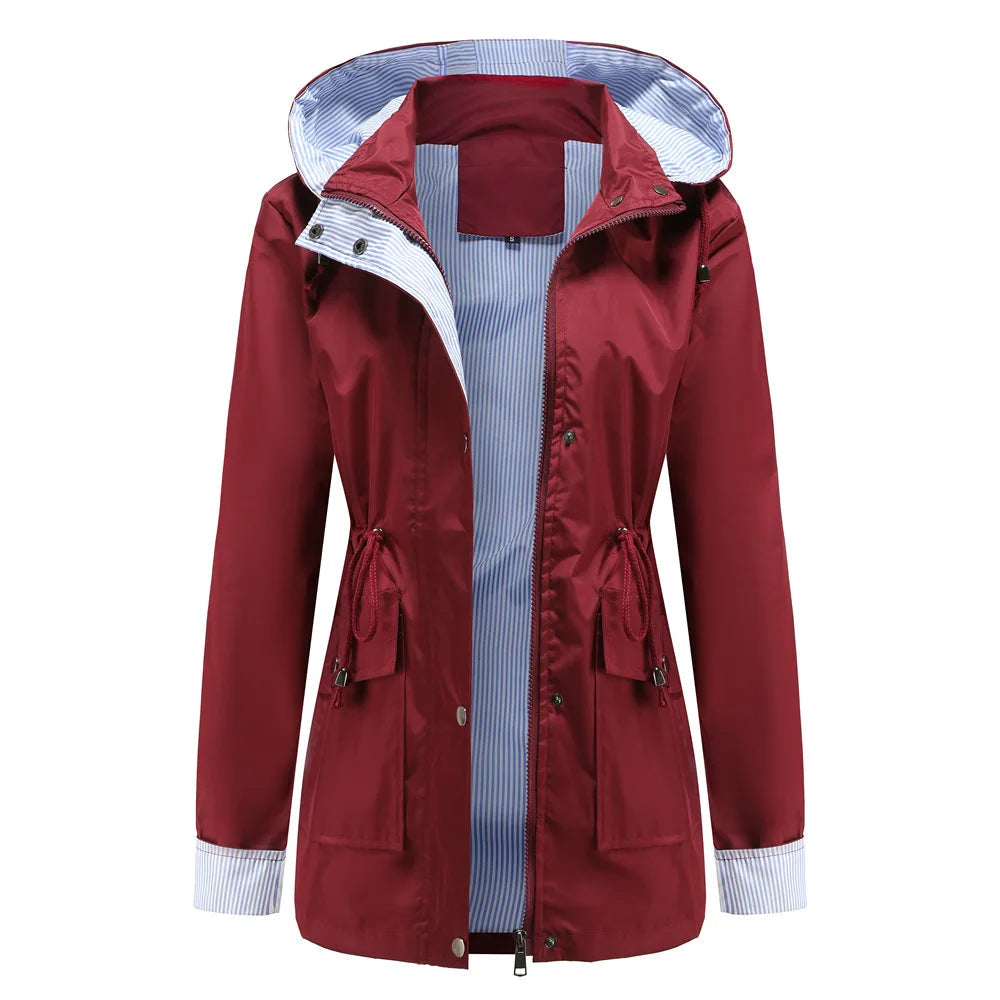 Damen Jacke mit Kapuze und taillierbarem Schnitt - J&B - 13 - Jasminaboutique.com
