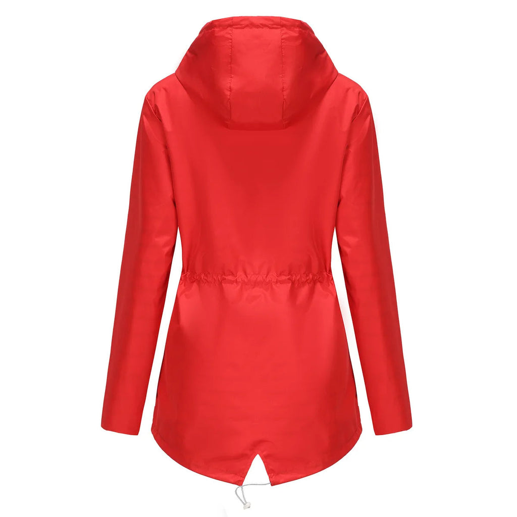 Damen Jacke mit Taillenzug und Kapuze - J&B - 2 - Jasminaboutique.com